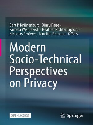 cover image of Modern Socio-Technical Perspectives on Privacy